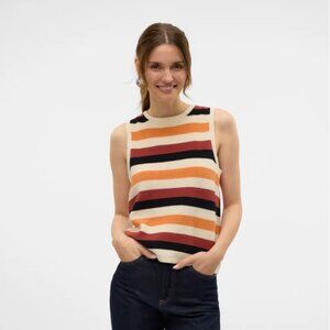 Striped Knit Sleeveless Top